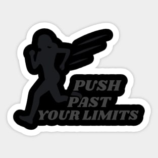 push past your limit runners sport Sticker